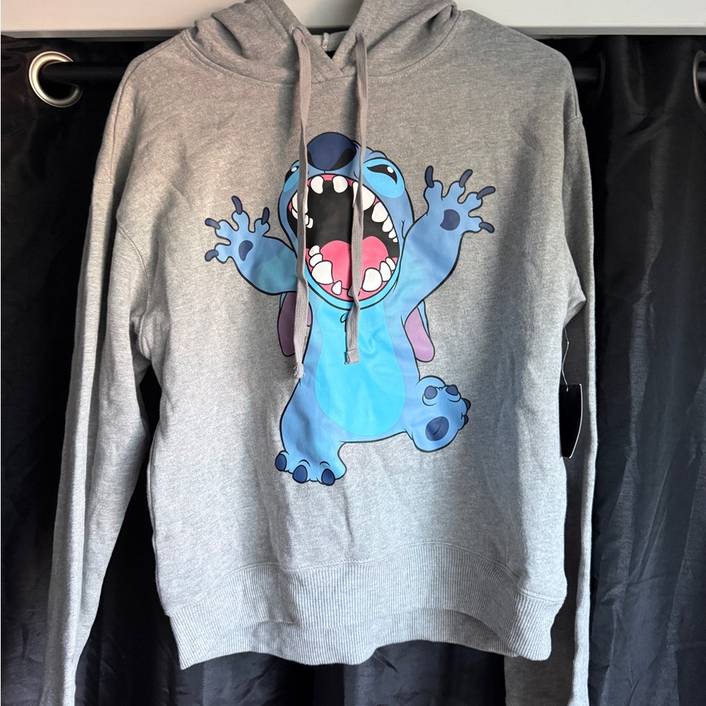 Gray Hoodie with Stitch